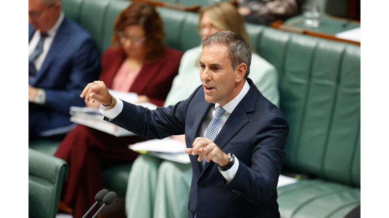 Treasurer Jim Chalmers responding to opposition questions in parliament.