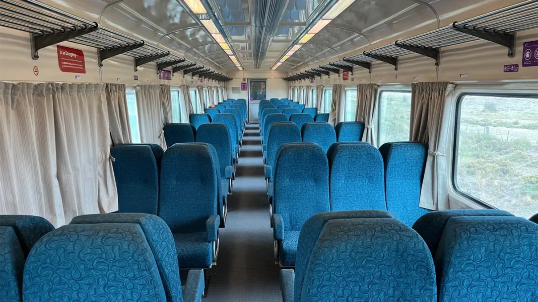 Last month there was a 19% jump in the number of people catching the train between Sydney and Melbourne compared with March 2025. Photograph: Elias Visontay/The Guardian
