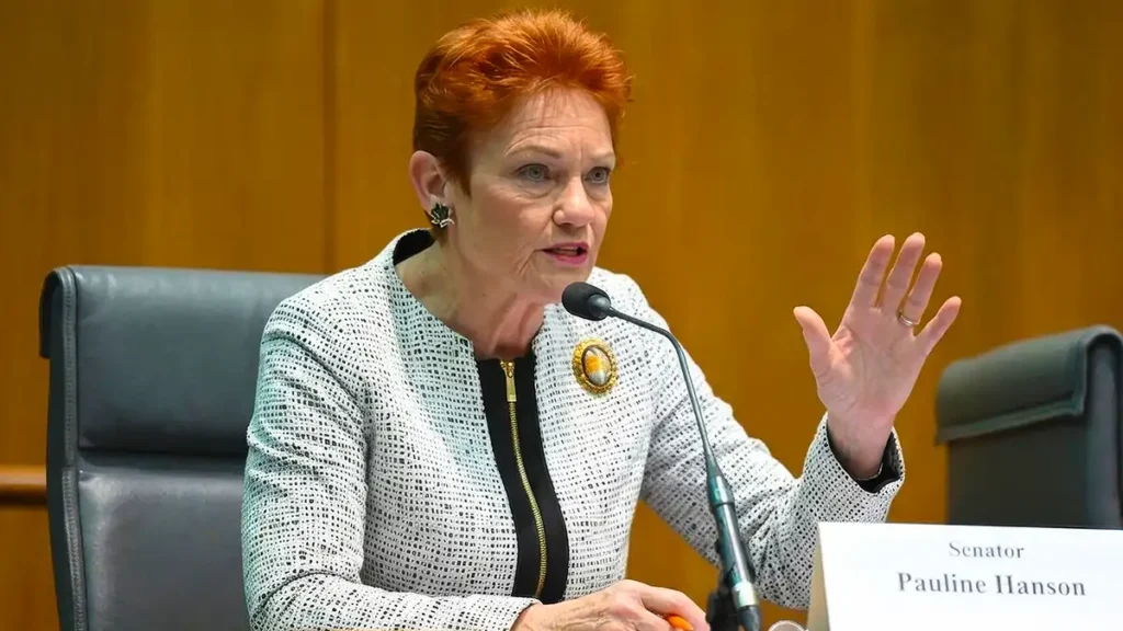 Pauline Hanson amid debate over One Nation preference deal strategy in Australian politics.