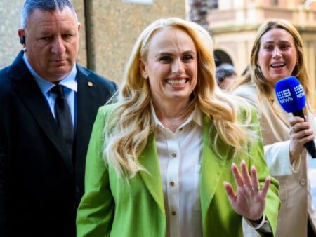 Rebel Wilson pictured at a public appearance in Sydney in 2026.