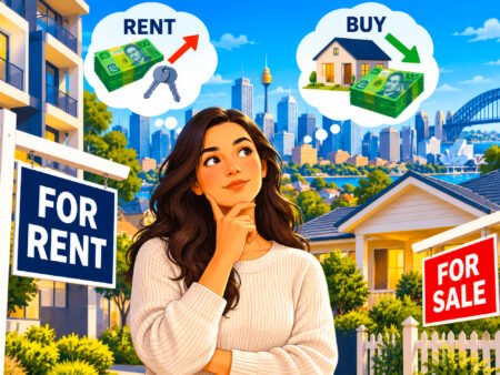 Australian housing market comparison showing the costs of renting and buying a home